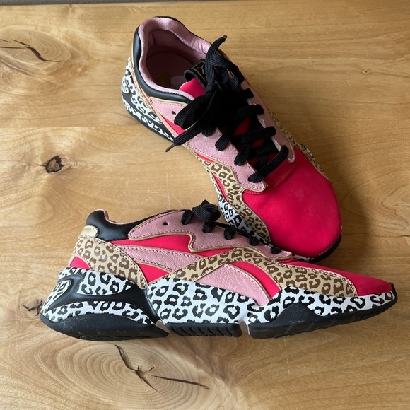 PUMA NOVA UNEXPECTEDMIXES SNEAKERS 9 ANIMAL PRINT BARBIECORE LEATHER OVERLAYS - Picture 10 of 13